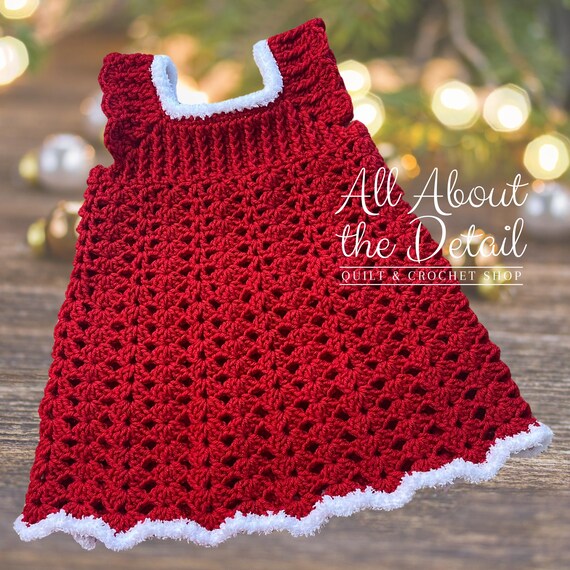 crochet holiday dress HATCH Collection The Elodie Crochet Dress in Vanilla with Black Trim