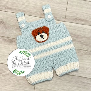 Crochet PATTERN Baby Romper 6-12 Months | Crochet Pattern | Romper | Onesie | Overalls | Herringbone Half Double Crochet