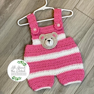 Charming Crochet Baby Girl Rompers | Handmade Dungarees & Overalls | Perfect Baby Shower Gift