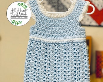 Summer Crochet Dress, Toddler Dress, Baby Dresses, Crochet Top, Blue Dress, Crochet Dress for Girls, Toddler Dress, Size 2T