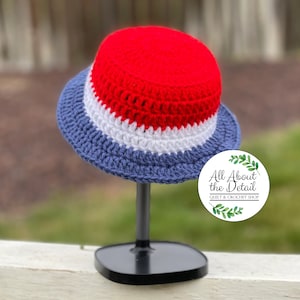 July 4 Patriotic Sun Hat, Red White Blue, Bucket Hat, Baby Hat, Baby Sun Hat, Baby Gift for Newborns, Summer Hat, Independence Day