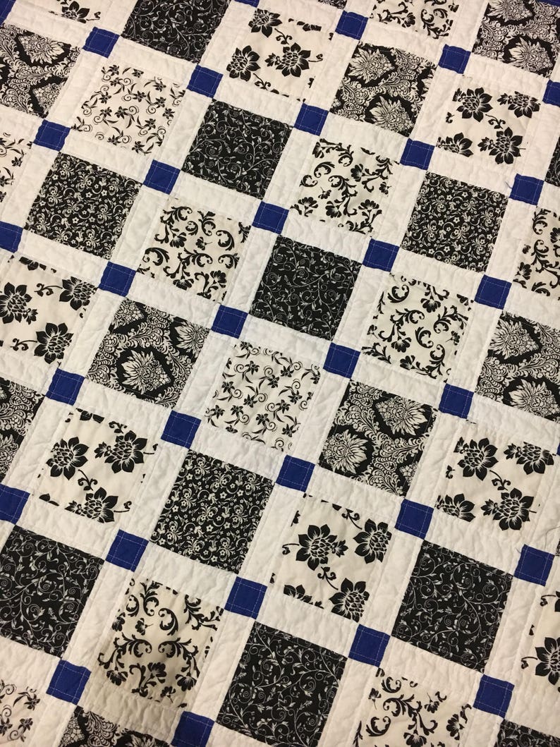 Black and White Baby Quilt Baby Quilt Lap Quilt White Quilt Black & White Baby Quilt Etsy