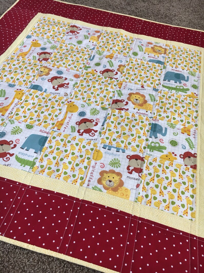 Zoo Animals Baby Quilt Animal Baby Quilt Handmade Quilt Etsy