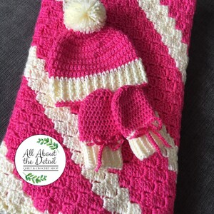 Pink and White Baby Blanket Crochet Baby Blanket Set Newborn Gift Girl Blanket Crochet Baby Gift Newborn Blanket Baby Shower