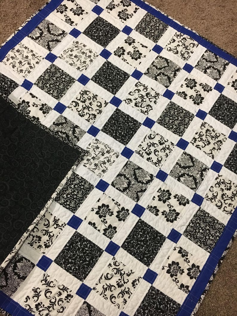 Black and White Baby Quilt Baby Quilt Lap Quilt White Etsy