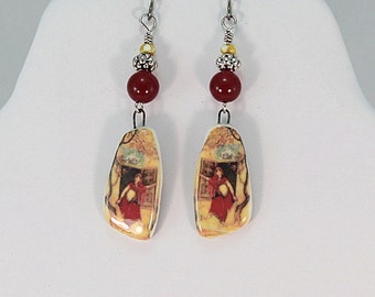 Alice Earrings March Hare Earrings Wonderland Earrings Fairy Tale Earrings Fandom Earrings Story Book Earrings Looking Glass Earrings