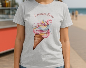 Ice Cream Lover T-Shirt for Teens & Kids | Summer Shirt with Ice Cream Motif | Funny Gift for Ice Cream Fans | Colorful Print Shirt for Beach Outfit