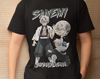 Camiseta personalizable de Sanemi Shinazugawa, Pilar del Viento / Camiseta urbana inspirada en el anime / Camiseta con estampado de anime / Regalo para fans del anime