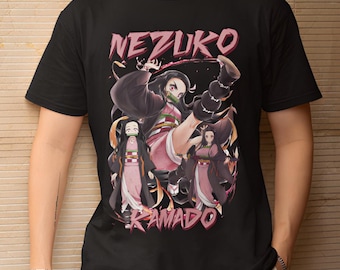 Camiseta personalizable de Nezuko Kamado / Camiseta urbana inspirada en el anime / Camiseta con estampado de anime / Regalo para fans del anime