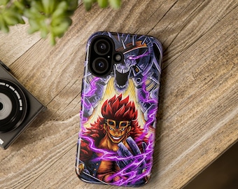 Funda de anime Magnet Power Warrior / Funda para iPhone y Samsung Electric Aura Pirate / Funda protectora Dark Manga Energy / Idea de regalo otaku
