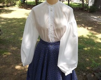 Ladies Civil War Garibaldi Blouse Sizes 6 to 24 Muslin Blouse