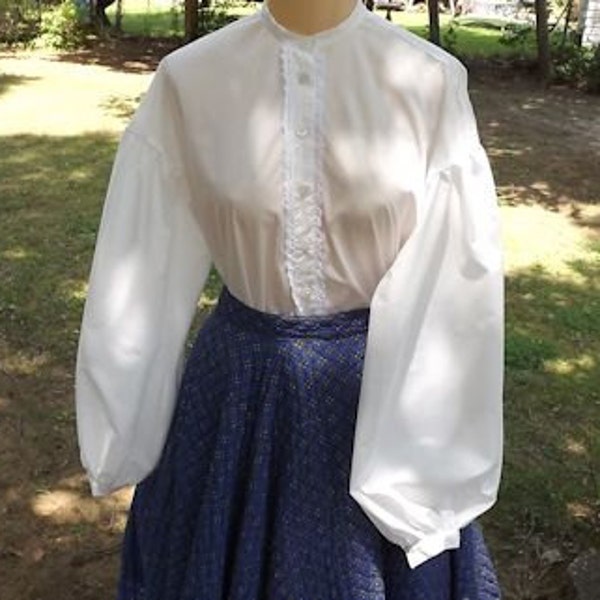 Ladies Civil War Garibaldi Blouse Sizes 6 to 24 Muslin Blouse