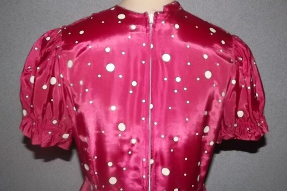 Vintage Rasberry Pink 1960's Satin Party Cocktail… - image 4