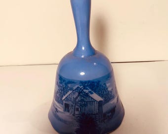Currier and Ives Bell, blue and white