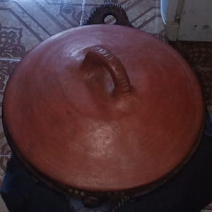 Vintage Moroccan Tagine – Handmade Clay Pottery – Traditional Cooking Pot