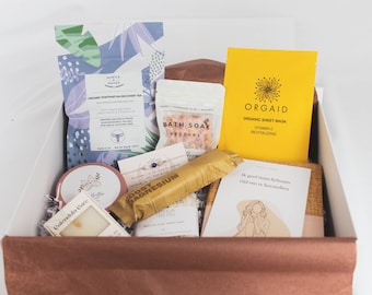 Caja de regalo para una recuperación suave – Paquete de cuidados posparto | Set de bienestar para la maternidad | Regalo de autocuidado para mamás primerizas | Caja de lujo natural para mamás