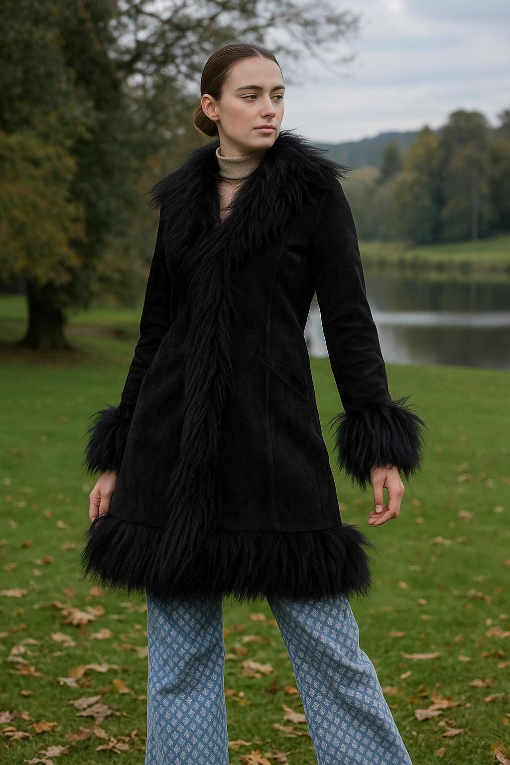 Oversized Mantel Zottel Mantel Schwarz Superdry – Langer Vintage