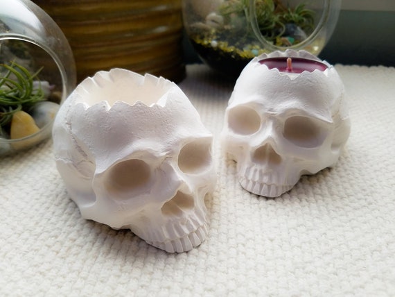 Skull Candle Holders Skull Bookends Dark Wedding Decor Halloween Skull Decorations Skull Decor Skull Wedding Decor Gothic Decor