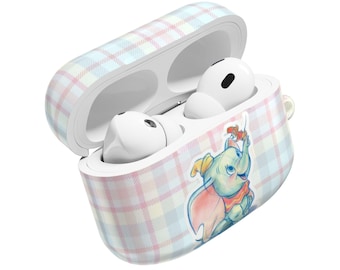 Dumbo Elephant Plaid AirPod Case Pastel Checkered Baby Elephant
