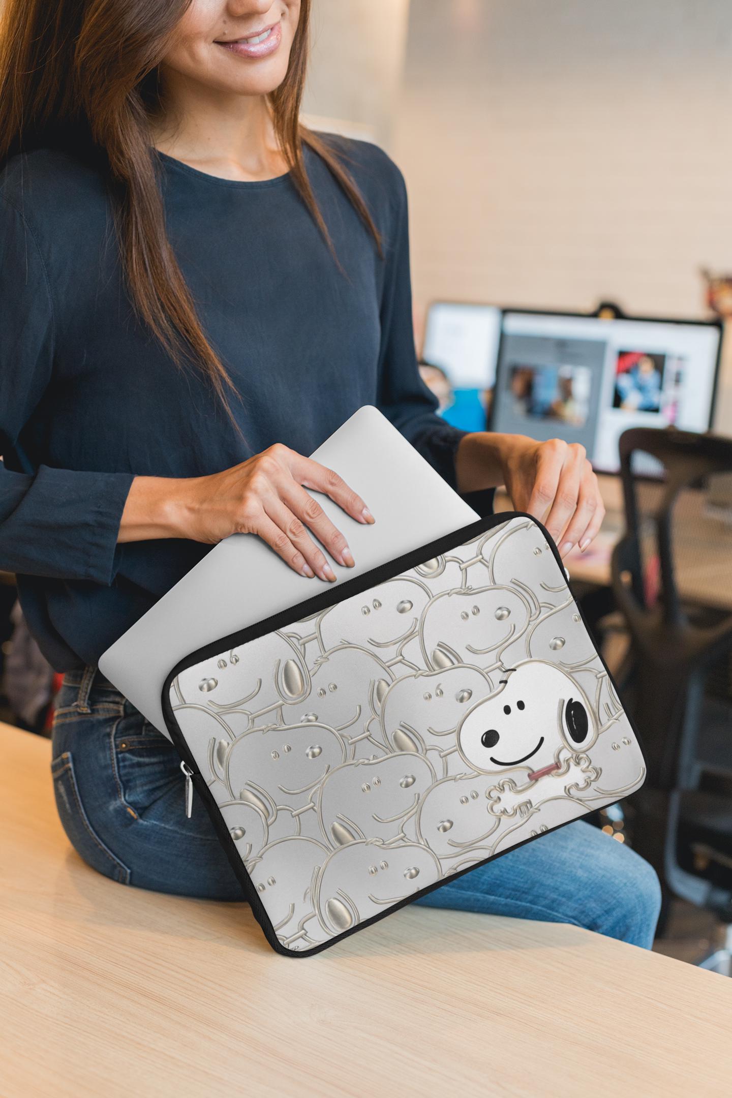 Snoopy Monitor Tech Custom Snoopy Pattern Laptop Sleeve | Patterned Character Face Tech ...
