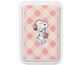 Snoopy Listening with Soda Vegan Wallet