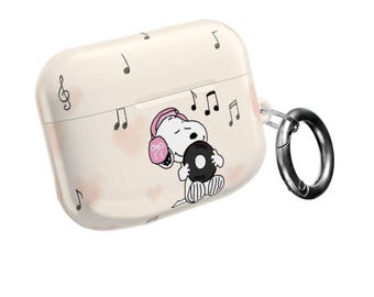 Cute Snoopy Music AirPods Case, Trendy Tech Accessory