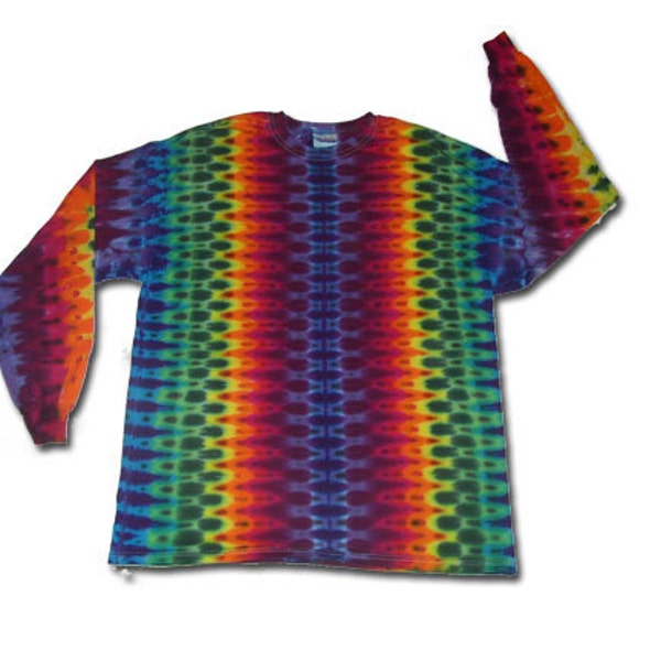 Long Sleeve Rainbow Pleat Tie Dye