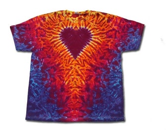 Heart on Fire Tie Dye Short Sleeve