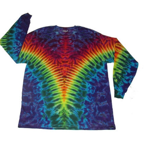 Tie Dye T Shirt Mirror Image Fire Crinkle V With Purple Edges - Etsy