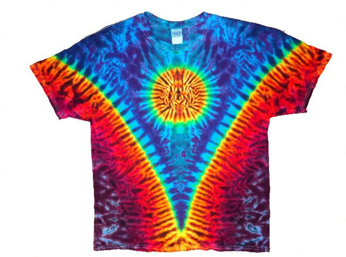Tie Dye Sun V Short Sleeve Tee Shirt - Etsy