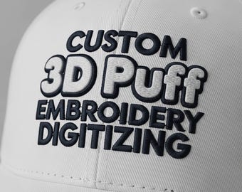 Custom 3D Puff Embroidery Digitizing Service.