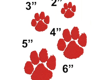 Borduurontwerpbestanden pootafdruk | Bundel met 5 maten | Hond kat dier machine borduurpatroon