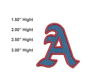 A Letter Four Sizes Embroidery Design For Cap and shirts  (Digital Download)