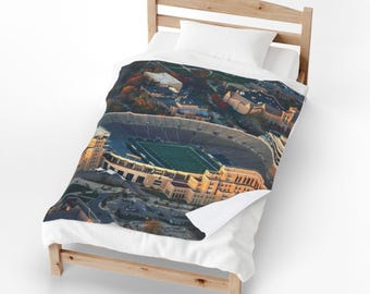 Aerial Football Stadium Blanket | College Stadium Photo Throw
