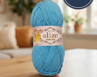 Soft Alize Cotton Gold Yarn, DK Weight, Amigurumi & Baby Knitting, Crochet, 100 gr cotton
