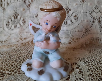 Little angel with birds, bundles of love bronson collectible