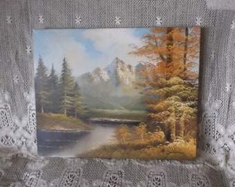 Vintage Canvas landscape time worn patina