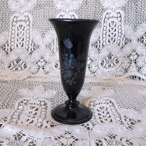 vintage black amethyst glass bud vase