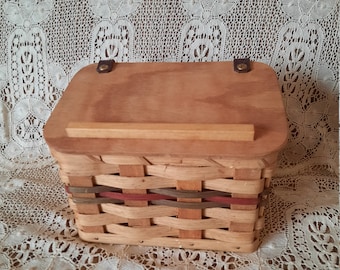 Vintage woven basket recipe box