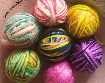 Petites balles en laine faites main pour chat, jouets en fil recyclé pour chatons, coffret cadeau interactif d'enrichissement pour chat