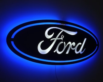 Led Ford Logo Sign : Car Sign for Garage
