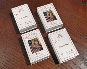 Custom Photo Bridesmaid Proposal Matchboxes Will You Be My Bridesmaid Personalized Matchbox Favors Bridesmaid Gift Keepsake