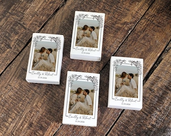 Custom Photo Matchbox, Personalized Wedding Favor for Guests, Couple Keepsake with Name & Date, Anniversary Matchbox