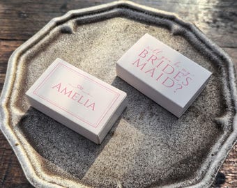 Cajas de cerillas para propuesta de dama de honor, caja de cerillas personalizada "¿Quieres ser mi dama de honor?", regalos para la fiesta nupcial, caja de regalo para dama de honor