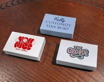 Cajas de cerillas con logotipo personalizado, recuerdos de fiesta personalizados, diseño de cajas de cerillas, imagen de marca empresarial, regalos promocionales, bodas, cumpleaños, cajas de cerillas al por mayor