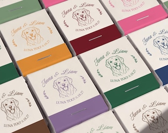 Custom Dog Wedding Matchbooks Personalized Pet Wedding Favors Dog Lover Wedding Guest Gifts Bridal Shower Party Favor