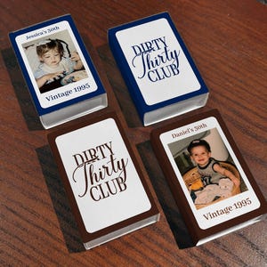 Dirty Thirty Club Matchboxes, Custom Photo Birthday Favors, Vintage 1995 Birthday Decor, 30th Birthday Party Keepsakes, Milestone Matches image 1