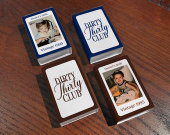 Cajas de cerillas del Club de los Treinta, recuerdos de cumpleaños personalizados con fotos, decoración vintage de cumpleaños de 1995, recuerdos de fiesta del 30 cumpleaños, cerillas conmemorativas