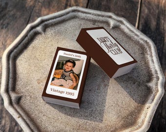 Cajas de cerillas personalizadas de "Treinta Sucias", recuerdos de fiesta con foto personalizada para 30 cumpleaños, imagen vintage de la infancia, decoración de cumpleaños para adultos