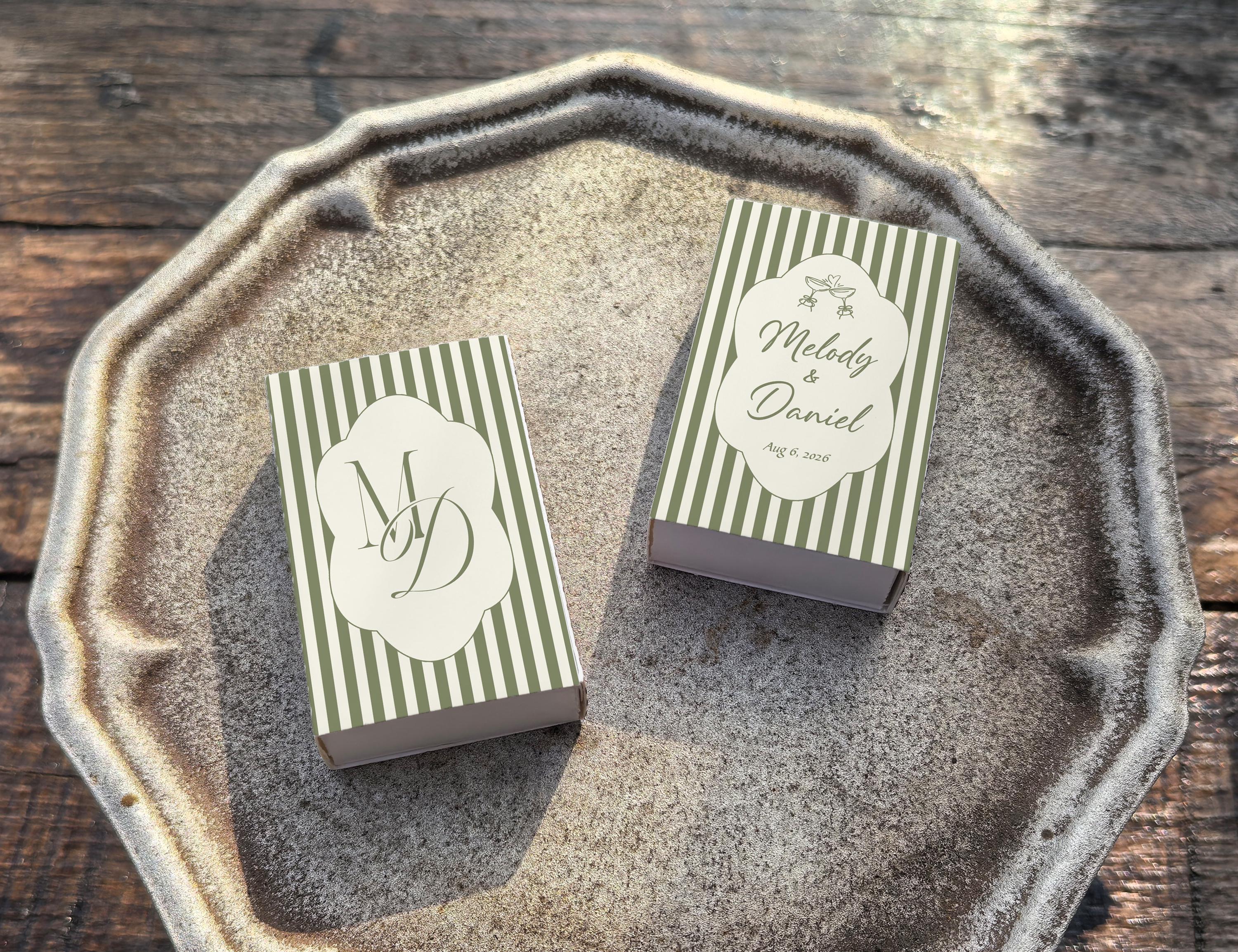 Personalized Vintage Wedding Matchboxes